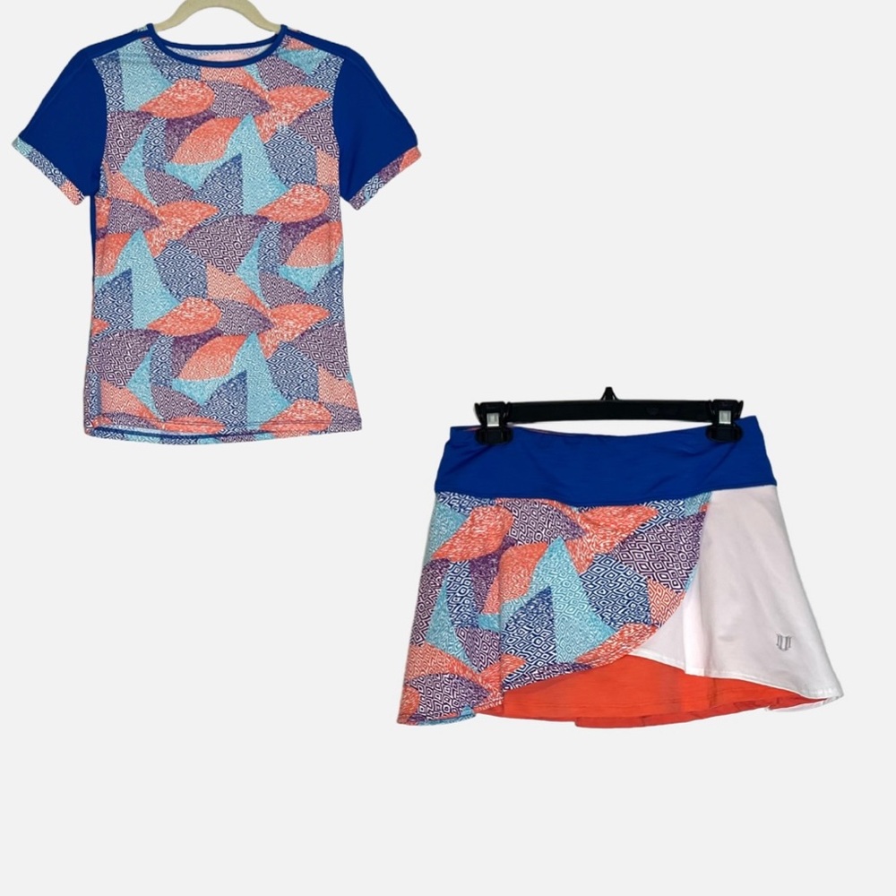 ELEVEN 2 Piece Tennis Skort and Short Sleeve Matching Top Set Women’s Size Small